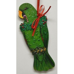 Male Eclectus Christmas Tree Ornament H-13