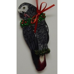 African Timneh Grey Christmas Tree Ornament H-40