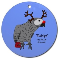 African Grey Reindeer Ornament H-59