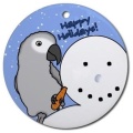 African Grey Snowman Ornament H-61
